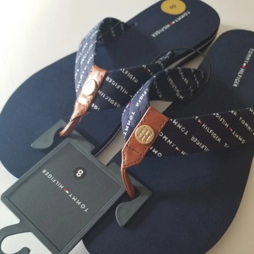 Tommy Hilfiger Navy Blue Sandals- sz 8